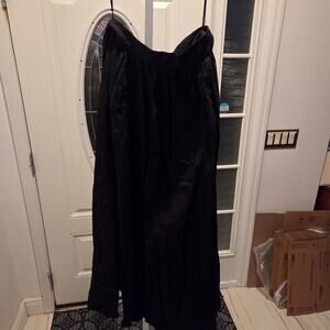 NWT Commense Linen Pleated Maxi Skirt in Black Sz S